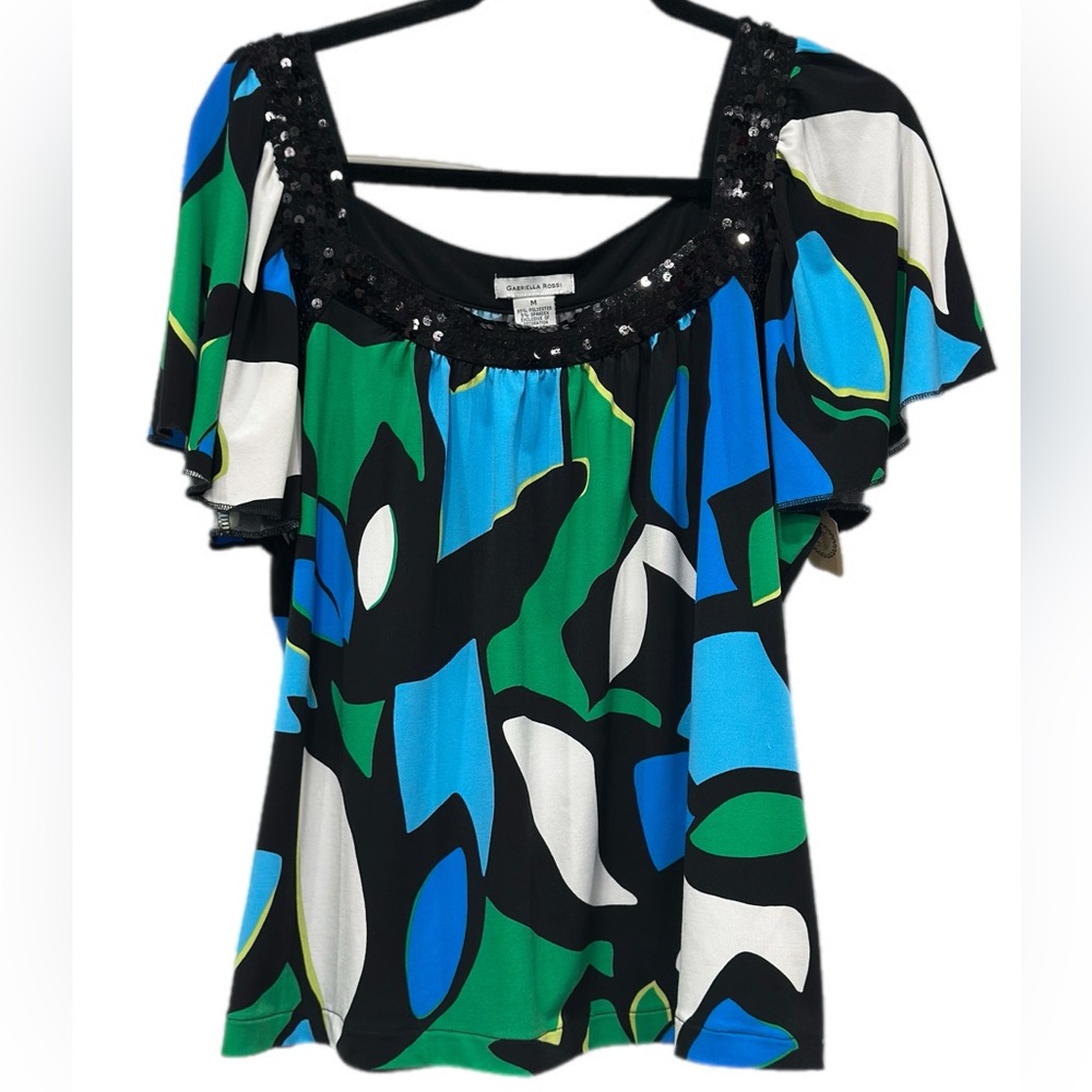 Chic Multicolor Blouse with Sequin Detail
